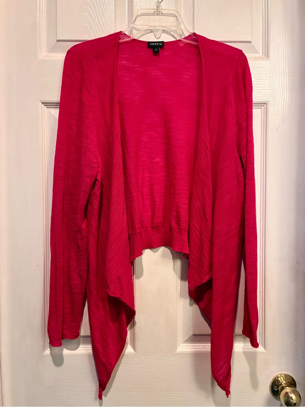 torrid Hot Pink Fuschia Open-Front Draped Cardigan